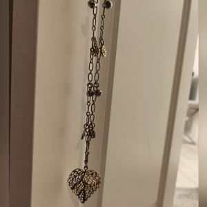 Silver and Gold Long Leaf Necklace